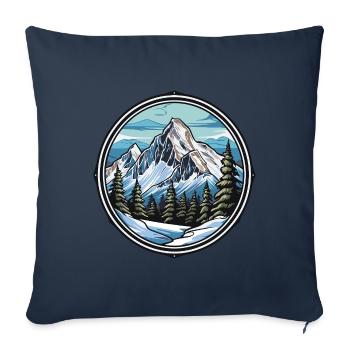 Berge Ski Piste - Sofakissenbezug 45 x 45 cm - Navy - Vorne