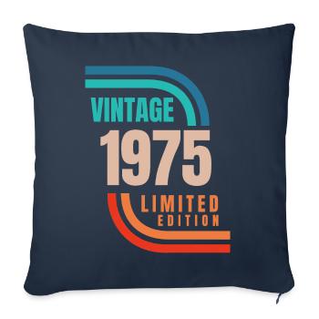 édition limitée millésime 1975 - Housse de coussin décorative 45 x 45 cm - bleu marine - Devant