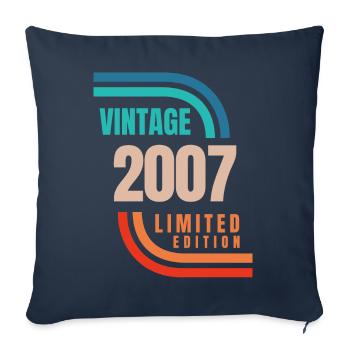Édition limitée Millésime 2007 - Housse de coussin décorative 45 x 45 cm - bleu marine - Devant