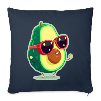 Verres d’avocat mignons Végétaliens végétariens - Housse de coussin décorative 45 x 45 cm - bleu marine - Devant