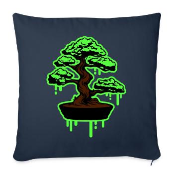 Tree Bonsai Symbol - Sofa pillowcase 17,3'' x 17,3'' (45 x 45 cm) - navy - Front