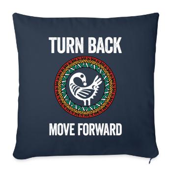 Symbole Sankofa Adinkra Ghana Noir - Housse de coussin décorative 45 x 45 cm - bleu marine - Devant