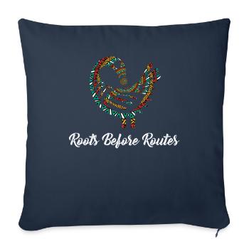 Symbole Sankofa Adinkra Ghana Noir - Housse de coussin décorative 45 x 45 cm - bleu marine - Devant