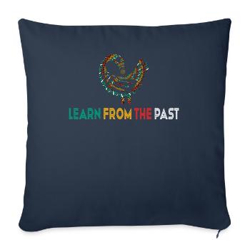 Symbole Sankofa Adinkra Ghana Noir - Housse de coussin décorative 45 x 45 cm - bleu marine - Devant