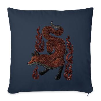 Kitsune (Fuchs), Bote von Inari | Yōkai-Serie - Sofakissenbezug 45 x 45 cm - Navy - Vorne