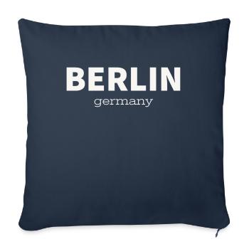 BERLIN - Housse de coussin décorative 45 x 45 cm - bleu marine - Devant