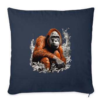 Orangutans live in Borneo and Sumatra - Sofa pillowcase 17,3'' x 17,3'' (45 x 45 cm) - navy - Front