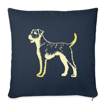 Airedale Terrier Hund Silhouette - Sofakissenbezug 45 x 45 cm - Navy - Vorne