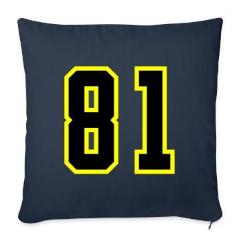 81 Number Jersey - Sofa pillowcase 17,3'' x 17,3'' (45 x 45 cm) - navy - Front