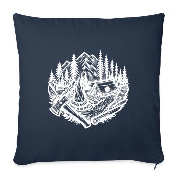 Nature Campfire Axe - Sofa pillowcase 17,3'' x 17,3'' (45 x 45 cm) - navy - Front