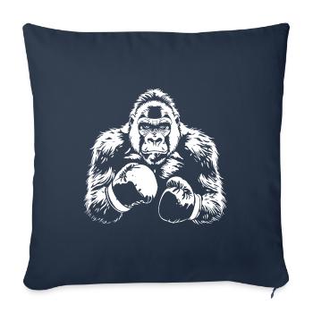 Gorilla Boxing Fighter MMA - Housse de coussin décorative 45 x 45 cm - bleu marine - Devant