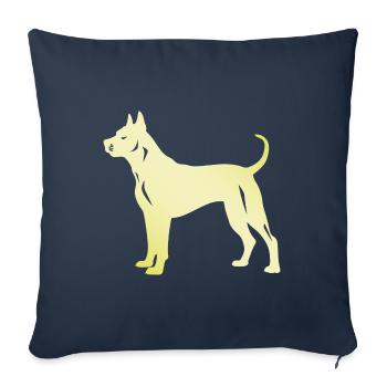 Silhouette de chien Dogue Argentino - Housse de coussin décorative 45 x 45 cm - bleu marine - Devant