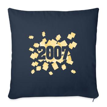 Born 2007 - Sofa pillowcase 17,3'' x 17,3'' (45 x 45 cm) - navy - Front