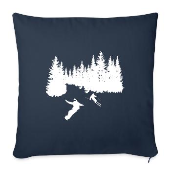 Trees - Snowboarding - Skiing - (4) - Sofa pillowcase 17,3'' x 17,3'' (45 x 45 cm) - navy - Front