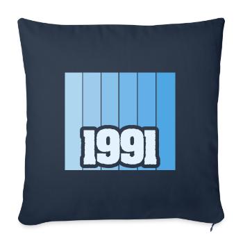 Year 1991 - Sofa pillowcase 17,3'' x 17,3'' (45 x 45 cm) - navy - Front