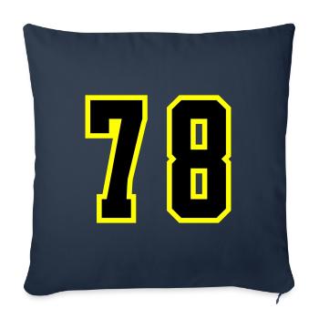 Maillot à 78 numéros - Housse de coussin décorative 45 x 45 cm - bleu marine - Devant