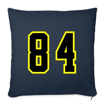 Maillot à numéros 84 - Housse de coussin décorative 45 x 45 cm - bleu marine - Devant