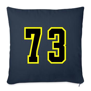 Maillot à 73 numéros - Housse de coussin décorative 45 x 45 cm - bleu marine - Devant