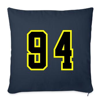 Maillot à numéros 94 - Housse de coussin décorative 45 x 45 cm - bleu marine - Devant
