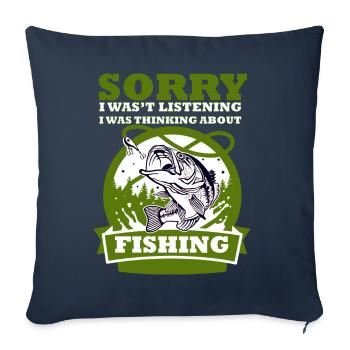 Fishing angler gift fishing rod fish funny fun - Sofa pillowcase 17,3'' x 17,3'' (45 x 45 cm) - navy - Front