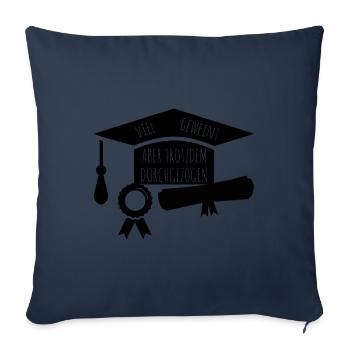 Master Diplôme de Master - Housse de coussin décorative 45 x 45 cm - bleu marine - Devant
