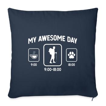 My great day - Dog's paw - Hiking - - Sofa pillowcase 17,3'' x 17,3'' (45 x 45 cm) - navy - Front