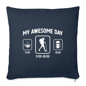 My great day - Beer - Women's hiking - - Sofa pillowcase 17,3'' x 17,3'' (45 x 45 cm) - navy - Front