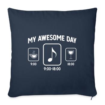 Ma belle journée - Vin - Musique - - Housse de coussin décorative 45 x 45 cm - bleu marine - Devant