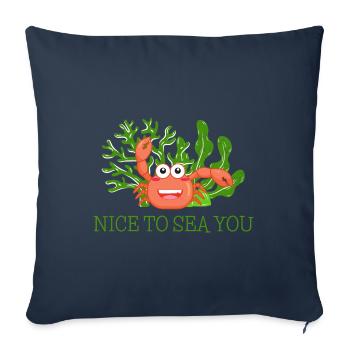 Krebs salue avec « Ravi de vous voir! » - Housse de coussin décorative 45 x 45 cm - bleu marine - Devant