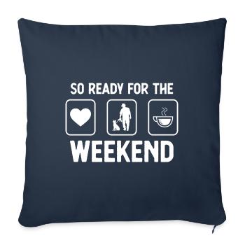 So ready for the weekend - Coffee - Man with H - Sofa pillowcase 17,3'' x 17,3'' (45 x 45 cm) - navy - Front