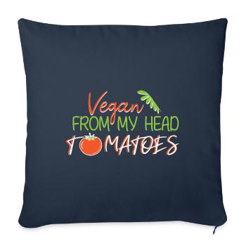 Vegan Vegan Meat Renonce au régime végétalien - Housse de coussin décorative 45 x 45 cm - bleu marine - Devant