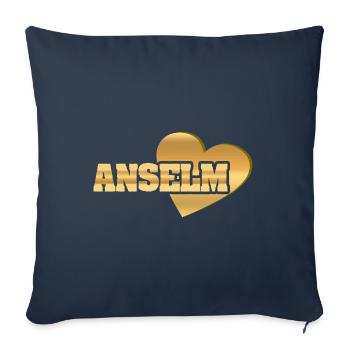 Liebe Love Gold Anselm - Sofa pillowcase 17,3'' x 17,3'' (45 x 45 cm) - navy - Front