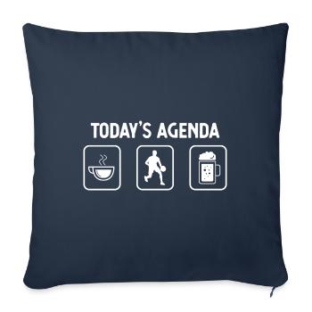 Agenda du jour - Bière - Matchs de basketball - Housse de coussin décorative 45 x 45 cm - bleu marine - Devant