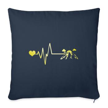 Montagnes Puls Love - Housse de coussin décorative 45 x 45 cm - bleu marine - Devant