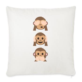 Édition limitée de Monkey Emoji - Housse de coussin décorative 45 x 45 cm - blanc nature - Devant