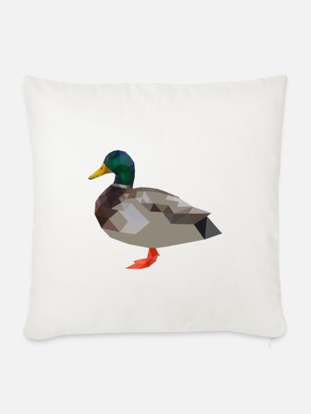 Ente, Erpel, Enten polygon geometrisch - Sofakissenbezug 45 x 45 cm - Naturweiß