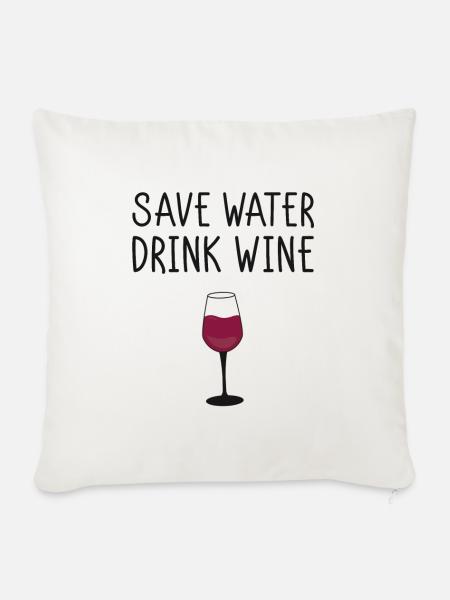 Wein - Sofakissenbezug 45 x 45 cm - Naturweiß 
