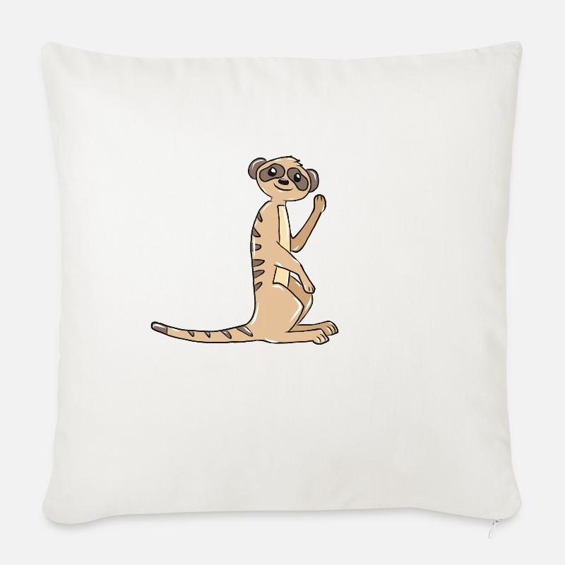 Erdmännchen Geschenk - Sofakissenbezug 45 x 45 cm - Naturweiß