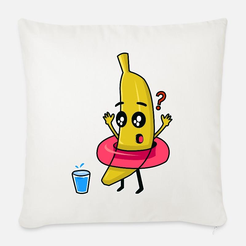 Lustige Banane - Sofakissenbezug 45 x 45 cm - Naturweiß 