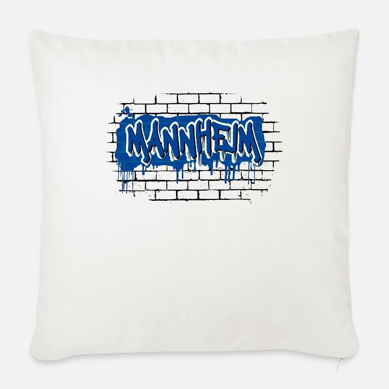Mannheim Graffiti Waldhof Mannem Monnem MA Ghetto - Sofakissenbezug 45 x 45 cm - Naturweiß 