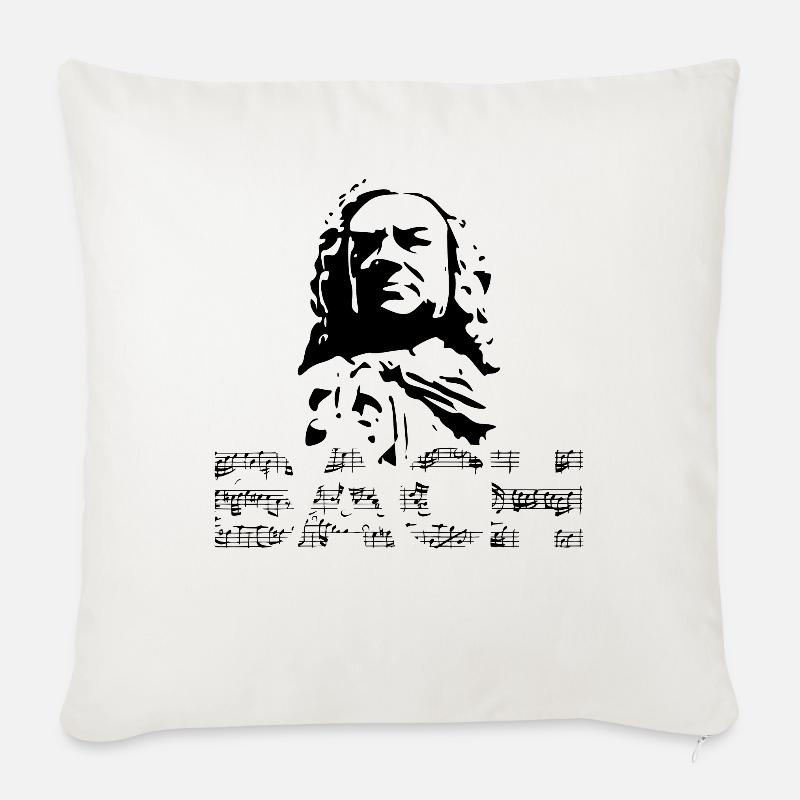 Johann Sebastian Bach - Sofakissenbezug 45 x 45 cm - Naturweiß 