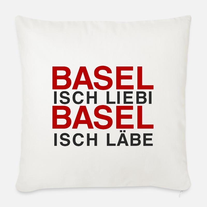 Basel isch Liebi, Basel isch Läbe - Sofakissenbezug 45 x 45 cm - Naturweiß 