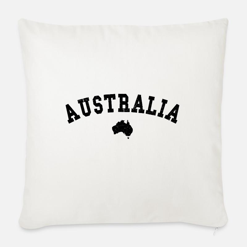 Australia – Kontinent & Vintage Look - Sofakissenbezug 45 x 45 cm - Naturweiß 