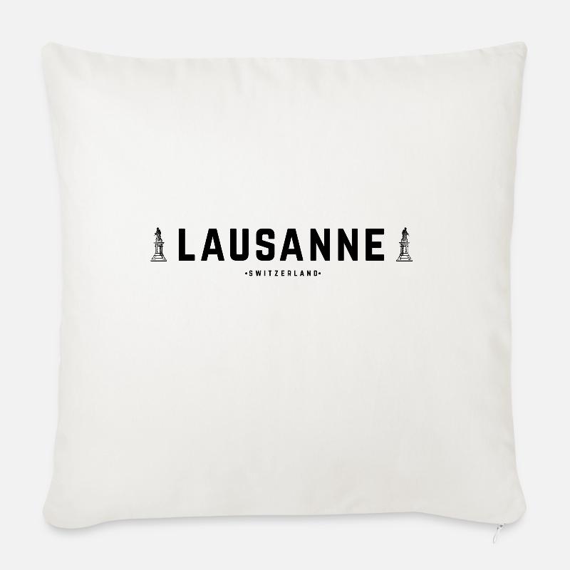 Lausanne Schweiz - Sofakissenbezug 45 x 45 cm - Naturweiß 