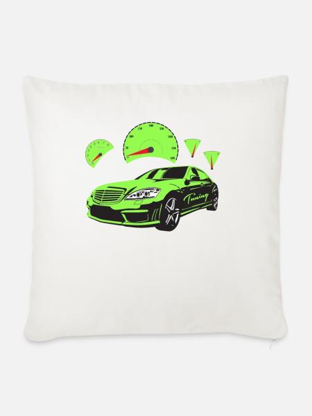 Car Tuning Tacho Auto Automobil Raser PS Rally - Sofakissenbezug 45 x 45 cm - Naturweiß