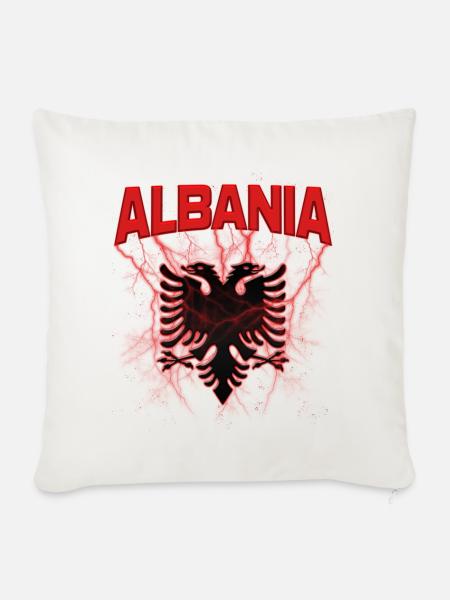 Albanischer Adler - Sofakissenbezug 45 x 45 cm - Naturweiß