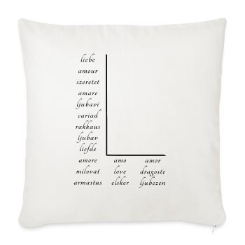 L’amour En Beaucoup de Langues Différentes - Housse de coussin décorative 45 x 45 cm - blanc nature - Devant