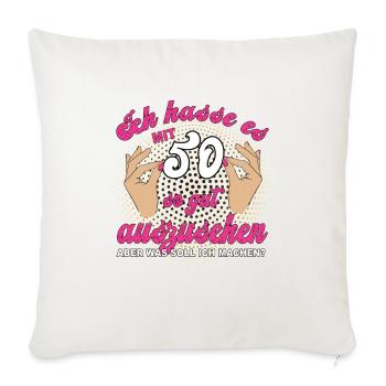 Jahrgang 1976 Vintage 50. Geburtstag Retro Damen - Sofakissenbezug 45 x 45 cm - Naturweiß  - Vorne