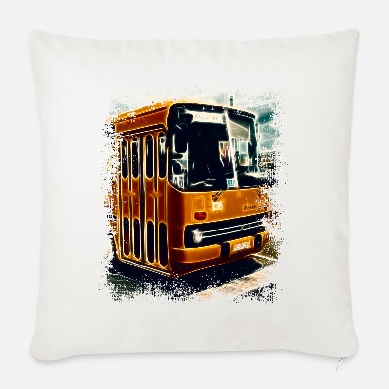 Vintage Ikarus Bus - Sofakissenbezug 45 x 45 cm - Naturweiß 