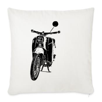 Cyclomoteur Schwalbe - Housse de coussin décorative 45 x 45 cm - blanc nature - Devant